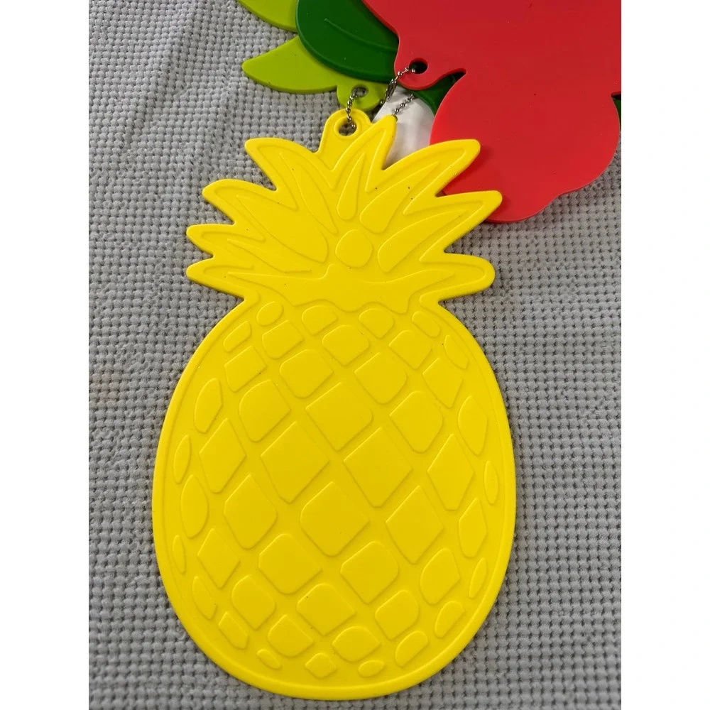 Tropical‎ Silicone Trivets 4 pc Set Flamingo Pineapple Palm Leaf Monstera